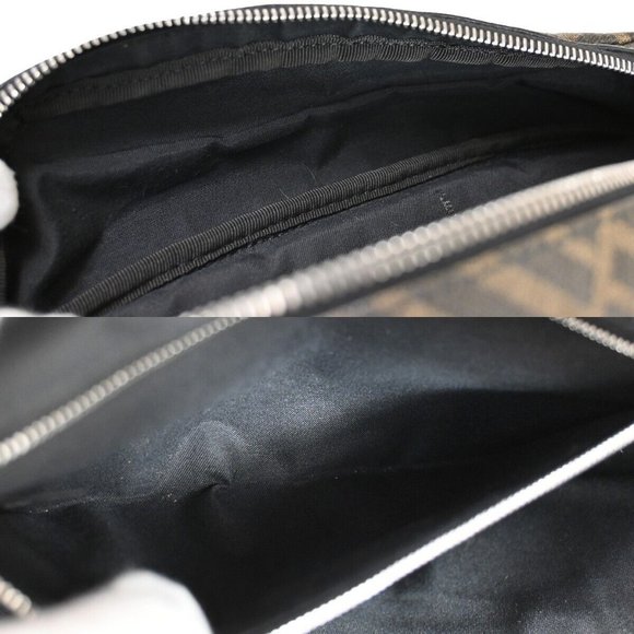 Auth FENDI Logo Zucca Diagonal Belt Shoulder Bag PVC Leather Brown - Picture 6 of 16